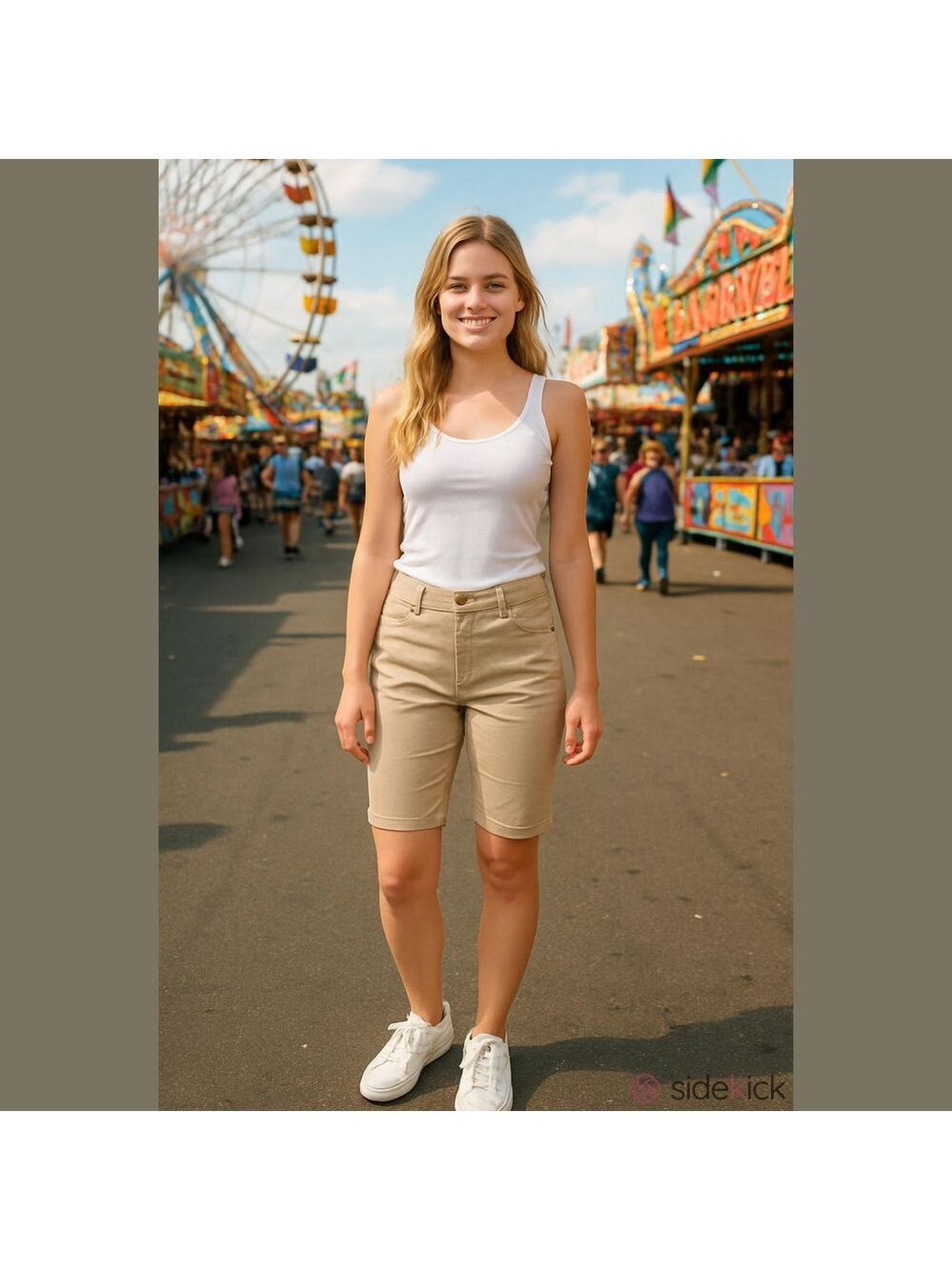 Democracy ab technology cream Bermuda shorts size 10